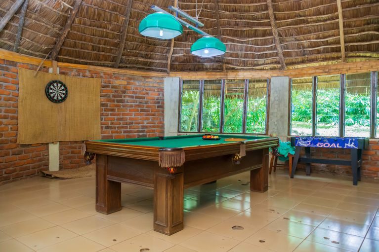 The billiards table in the club room