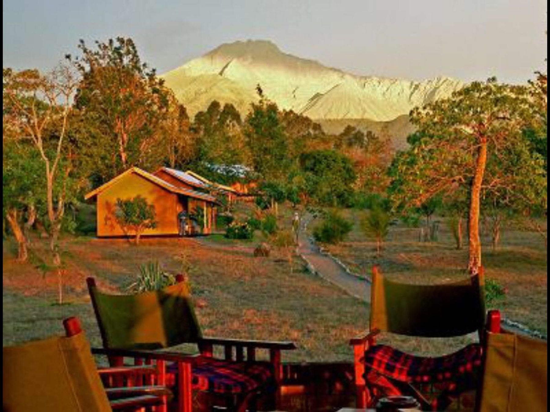 Mount Meru glowing at sunset